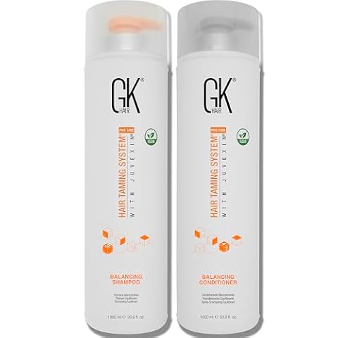 GK HAIR Global Keratin Balancing Zestawy szamponów i odżywek 1000 ml do włosów przetłuszczających się i farbowanych Głębokie oczyszczanie Idealne do włosów przetworzonych i zestresowanych pod względem