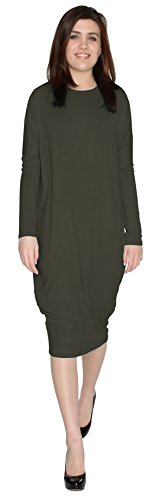 BABY O Women Basic Modest Cover Up Comfy Midi Long Cocoon Dress Made in USA