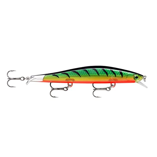 Rapala Unisex-Adult Ripstop Angelköder-Angelzubehör mit Zweiteiliger Tauchschaufel-Süßwasser Spinnköder-Lauftiefe 1,3-1,6m-Fischköder 12cm, 14g-Hergestellt in Estland-Firetiger, Standard