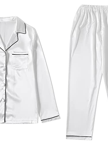 LYANER Women's Pajamas Set 7pcs Silk Satin Sleepwear Loungewear Cami Shirt Pj Set4