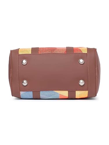 Image of ZOUK Printed Vegan Leather Handmade Women's Handbags with double handles and detachable Sling Strap