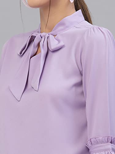 Image of Style Quotient Women Solid Red Polymoss Regular smart Casual Top