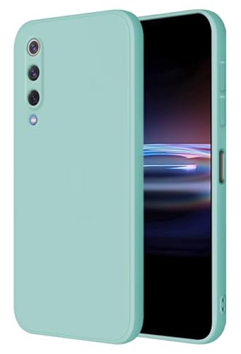 HONLEN Funda Compatible para Xiaomi MI 9 SE Case, (5.97' Inches) Líquida TPU Silicona Cover con Anti-Rasguño, Cáscara Suave Cubierta Cian Claro
