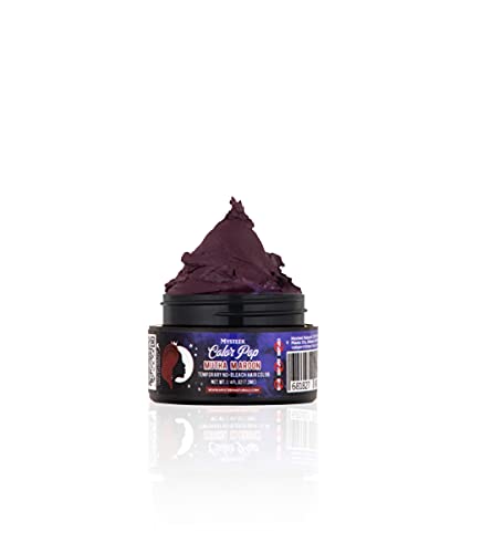 Mysteek Color Pop Temporary Hair Color for Dark Hair or Light Hair, Natural Hair Coloring with No Hair Bleach, Wash Out Hair Color, Mysteek Naturals (0.25 Fl Oz, Mutha Maroon)
