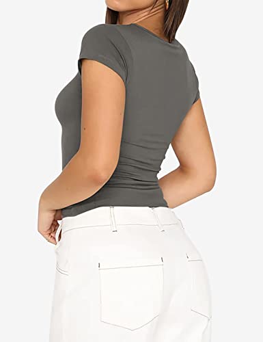 Zhenwei Women's Workout Compression Athletic Shirts Running Crop Tops Dry Fit Pack Of 2 Black&Grey M #TOP5