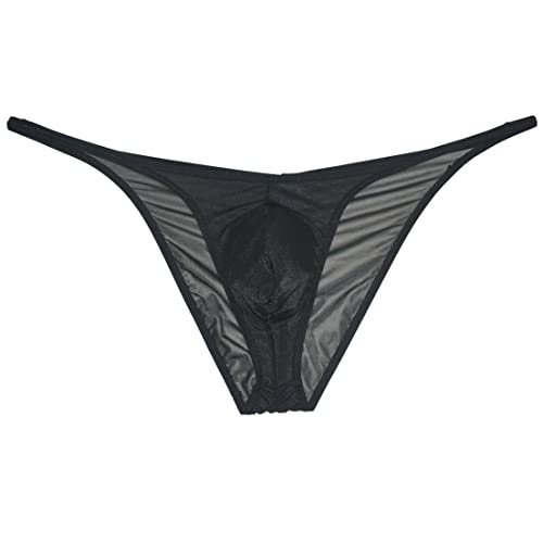 Mens Shiny Mesh Ruched Bikini Briefs Underwear Sheer Cheeky Briefs Contour Pouch Bottoms Pucker Back Pants4