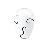 Cette urne ?Odule?, en laque blanche, bordeaux ou bleu avec ses charmant décors ondulés conviendra pour votre proche selon son souhait. Convient pour la dispersion des cendres ou à destination de caveau ou columbarium. Hauteur : 27cm. Contenance : 4L.