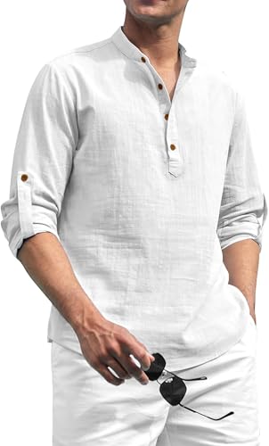Zombom Cotton Polyester Blend Solid Casual Regular Fit Mandarin/Chinese Collor Short Kurta for Men