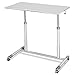 Tangkula Mobile Standing Desk, C-Shaped Sit Stand Desk with Adjustable Height, Lockable Wheels & Metal Frame, Rolling Laptop Desk, Portable Computer Workstation for Small Space