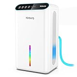 Dehumidifier for Home 1000 sq.ft - Small Quiet Dehumidifier with Auto Shut Off, Aromatherapy, 3 Gear Timer, Sleep Mode, 7-Color LED Light, Drain Hose for Bedroom, Bathroom, Basement, RV(Milky White)