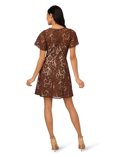 Image of Adrianna Papell Women's Lace Flounce Short Dress