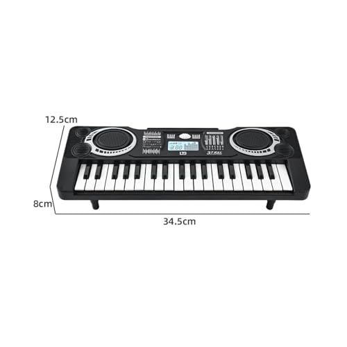 Toysmith 電子ピアノ キーボード楽器玩具 教育学習玩具 スピーカー内蔵 デモ曲付き 3*バッテリ 37鍵盤 LCDディスプレイ 光る鍵盤 ピアノ・鍵盤楽器の玩具 誕生日プレゼント クリスマスギフト 年齢3歳以上 初心者 子供向け, 黒