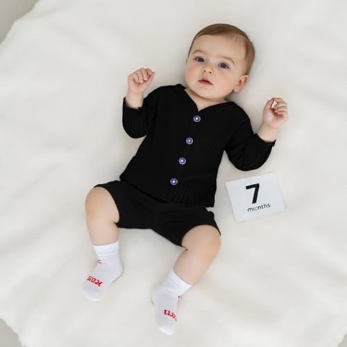 Newborn Baby Girl Ribbed Cardigan Button Up Long Sleeve Knit Jacket Toddler Girl Sweater Cardigan Fall Clothes4