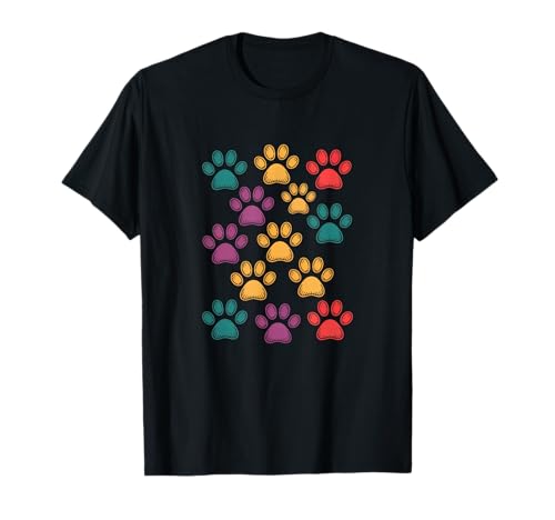 Para los amantes de los perros, divertido diseño gráfico de lindas huellas de perros Camiseta