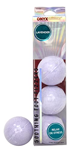 Onyx Professional Lavender Bath Bombs Foot Fizzers 4 Pack - Aromatherapy Bath Bombs For Women Relaxing - Foot Spa Soak Bath Bombs For Girls Self Care Products #TOP1