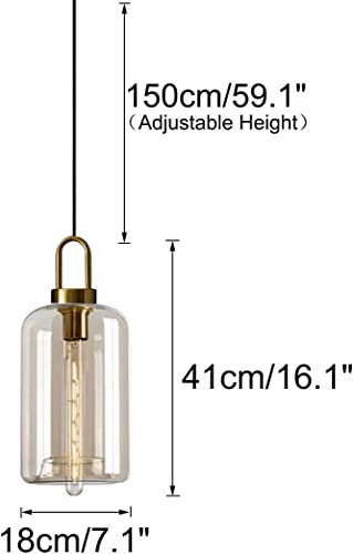 Lustre en verre soufflé ambré dore de qualité artisanale loft