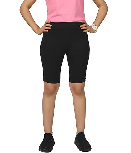 Image of KYDA Kids Girls's Stretchable Anti Bacterial Cycling Shorts, Yoga & Workout Gym Shorts (Pack of 2)