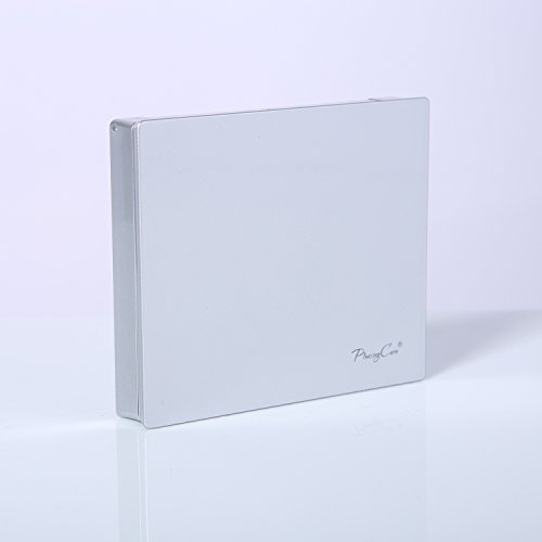 Image of Makeup Mirror with Facial Oil Blotting Paper Sheets - Green Tea 100 Counts, Silver Compact Folding Cosmetic Travel Mirror