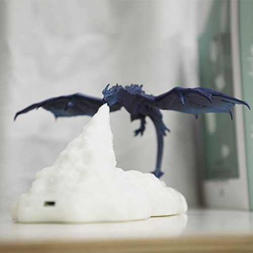 HaiMa Impression 3D Led Feu Dragon Glace Dragon Lampes Veilleuse Lumière Douce Rechargeable Pour Chambre Salon Camping Randonnée Maison Décor - Dragon De Glace