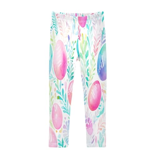 Bolaz Toddler Girls Leggings Printed Yoga Pants Leggings Blue Pink Easter Eggs for Kids