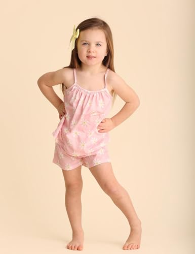 Image of Arshiner Toddler Kids Summer Clothes 2 Piece Tank Top and Shorts Set | Girl Summer Clothes 2 Piece Loose Spaghetti Strap Tank Top and Short Set Kids Clothing Sets with Pockets