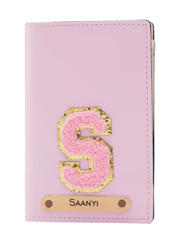 Image of AICA Personalised Name & Embroidery Patch Leather Passport Holder for Men & Women | Gifts for Women| Gift for Man|Passport Cover for Men| Passport Cover for Women (Purple)