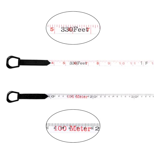 Coloch Open Reel Fiberglass Tape Measure, 330 Feet/100 Meters Yard Measuring Tape Dual Sided Reel Tape with Inch/Metric Scale Retractable Long Tape Measure for Engineer, Yard, Field,Christmas Gift