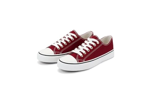 JUDIS Women’s Lace Up Canvas Shoes Low Top Fashion Sneakers Casual Tennis Walking Shoes