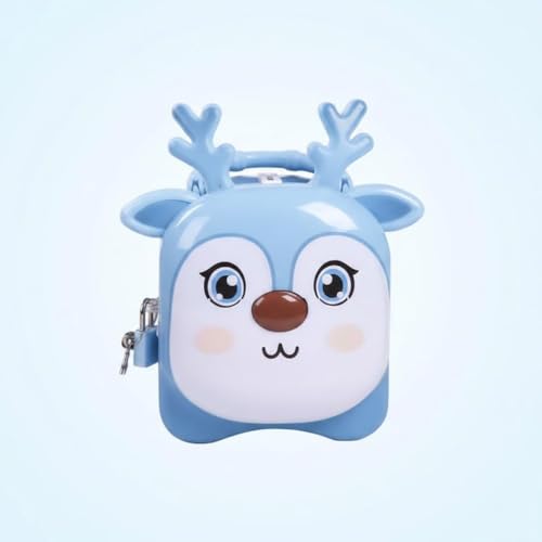 Image of Money Saving Bank with Coin Slot / /Creative Cartoon Design Money Bank / /Plastic Piggy Bank for Boys & Girls (Pack of 1) (Antler - Orange)