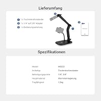 NEEWER Microphone Stand, Tisch Mikrofonständer mit Handyhalterung flexiblem Arm, verstellbare Mikrofon Halterung mit 1/4" auf 5/8" Schraubadapter kompatibel mit Blue Yeti Razer Seiren Mini, max. 1,5kg – Ansicht 8