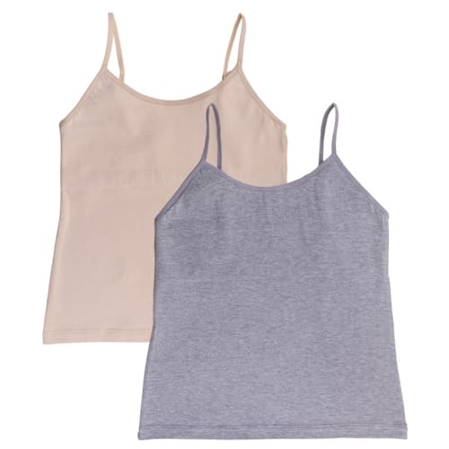 Image of Adira | Camisole for Girls 13-14 Years | Flat Padded Innerwear Vest | Cami for Puberty | Overs Nipples & Gives Confidence at School | Soft, Stretchy Cotton | Pack of 2