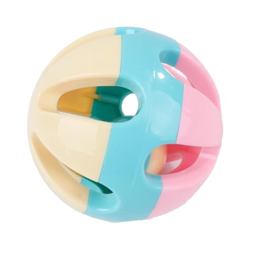 ibasenice ペット用発声鈴入りボール 猫おもちゃ インタラクティブ 軽量耐久性設計 噛み防止 かわいい人工マウス付き遊具 ラ ランダムカラー