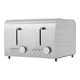 Toaster Brötchenaufsatz Toast 4 Scheiben Multifunktional Langschlitztoaster aus Edelstahl 1500W...