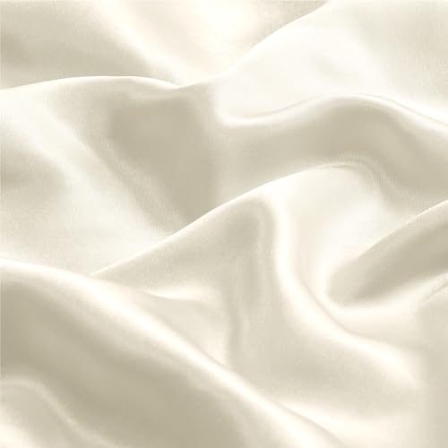 BEDELITE Satin Pillowcase with Zipper 2 Pack, Beige Pillow Cases Standard Size, Super Soft and Cooling Similar to Silk Pillow Cases, Gift for Women Men(20x26 Inches)