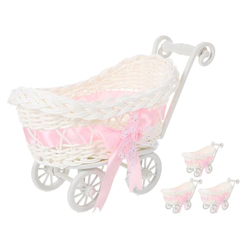 Panier à bonbons tressé pour baby shower Mikinona et décoration de table de mariage en lot de 4