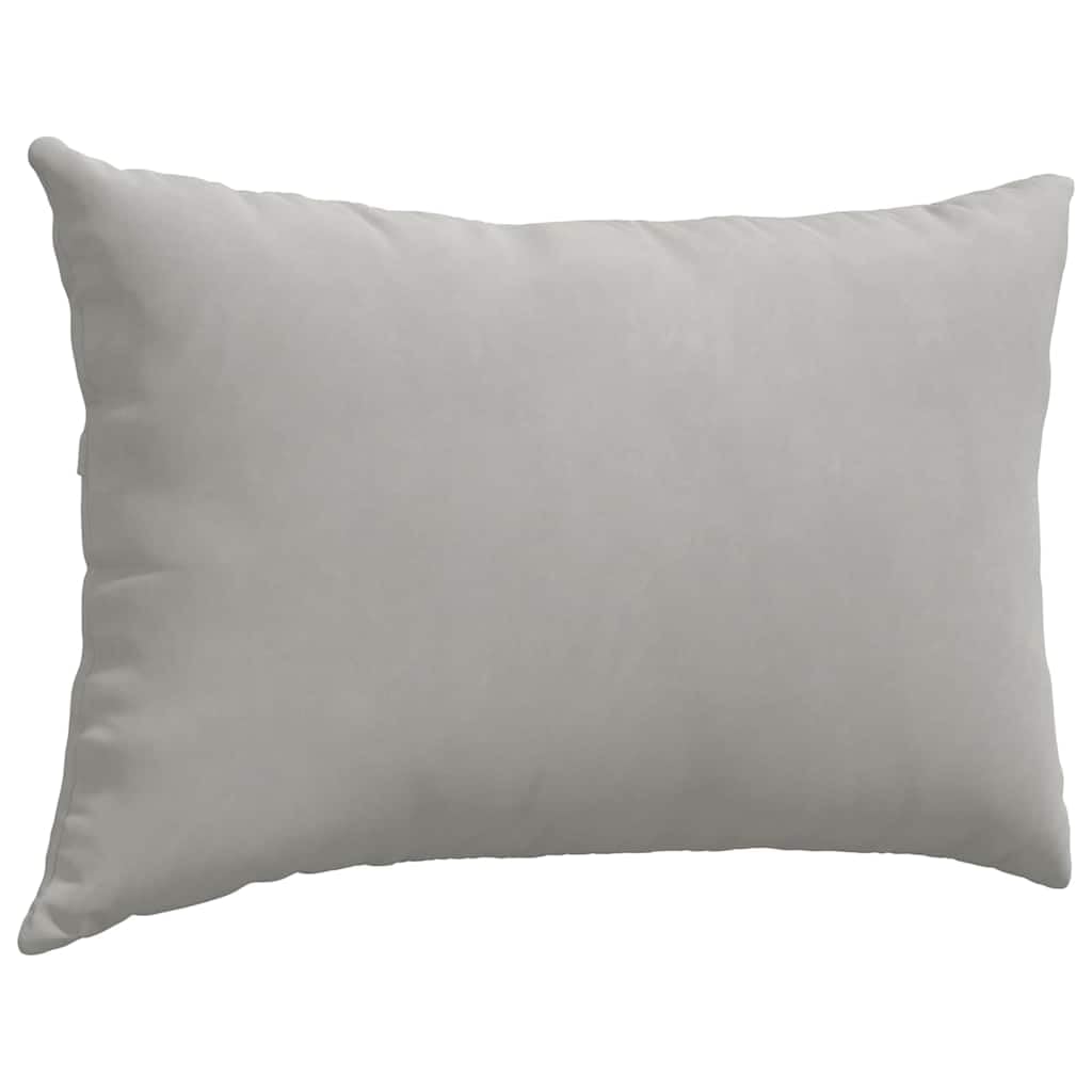 Cuscino divano 2 pezzi grigio chiaro 60x40 cm tessuto con cerniera imbottitura poliestere