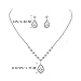 JAKAWIN Bride Silver Bridal Necklace Earrings Set Crystal Wedding Jewelry Set Rhinestone Choker Necklace for Women (Set of 3) (NK144-3) (1 Silver)