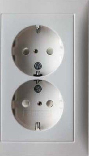 Berker 47549909 Double SCHUKO socket outlet with cover plate polar white, matt Berker S.1 polar white, matt