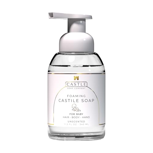 Baby Castile Soap Liquid 11.5oz Fresh Lavender–3-In-1 Foaming Castile Soap for Babies Newborn and Toddler Hypoallergenic Baby Wash Body Hair Hands Gentle Nourishing Coconut Oil Formula Foaming Bottle