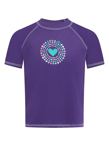 Image of Kanu Surf Girls' Jade Rash Guard UPF 50+ Sun Protection Short Sleeve Swim Shirt