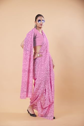 Image of Garden Vareli Summer Roganza Viscose Brasso Floral Print Christmas Special Saree