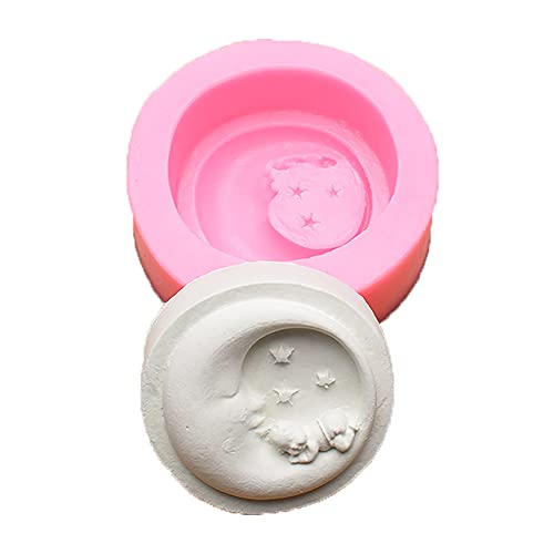 Cestony Moon Sleeping Baby And Star Silicone Soap Mold For Diy Soap Making Supplies #TOP19