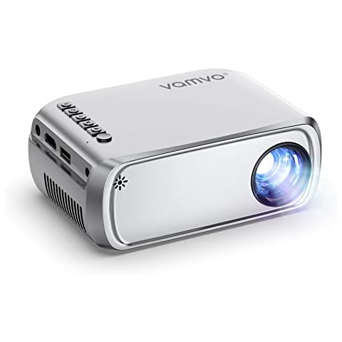 Vamvo Mini Projector for iPhone, Video Projector Full HD 1080P Supported, Portable Movie Projector Compatible with TV stick/PS4/HDMI/USB, iOS & Android Cover