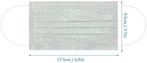 de 50 Pack Adults Disposable Face_Masks with Bling Sparkle Designs, 3-Ply Shiny Breathable_Masks with Nose Wire for Women Men Outdoors Indoors