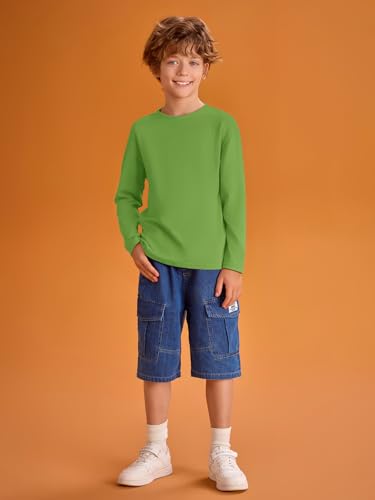 Image of Haloumoning Kids Boys Long Sleeve Crewneck T-Shirts Tee Tops 5-14 Years