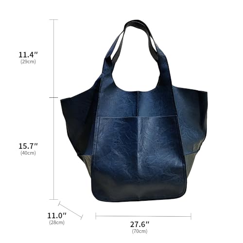 Bolso Tote de cuero sintético retro para mujer, gran capacidad miniatura 7