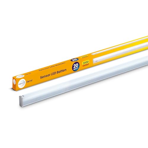 Image of wipro 20W Smart Motion Sensor Batten | LED Cool Day White (6500K) | Flanged Ceiling Batten For Home, Office, Corridors | Surge Protection Upto 4KV | High Voltage Protection Upto 440V | Pack Of 3