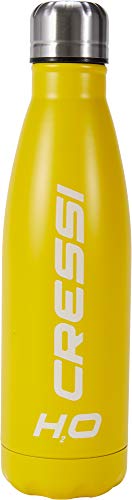 CRESSI Water Bottle H20 Stainless Steel - Stainless Steel Sports Bottle, Yellow, 500 ml