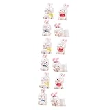 UKCOCO 3 Series Adorno De Minidecoración para Figuras De Micropaisaje Juguete De Decoración De Conejitos Adornos para Exteriores 4 Piezas x 3