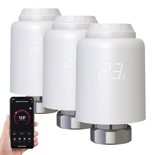 Smart Heizkörperthermostat, 3 Stück Smart Heizungsthermostat mit App-Funktion, Programmierbar Heizungsthermostat, Smart Thermostat, Digitales Display, Zeitpläne, Kompatibel mit Alexa/Google Home Smart Heizkörperthermostat, 3 Stück Smart Heizungsthermostat mit App-Funktion, Programmierbar Heizungsthermostat, Smart Thermostat, Digitales Display, Zeitpläne, Kompatibel mit Alexa/Google Home